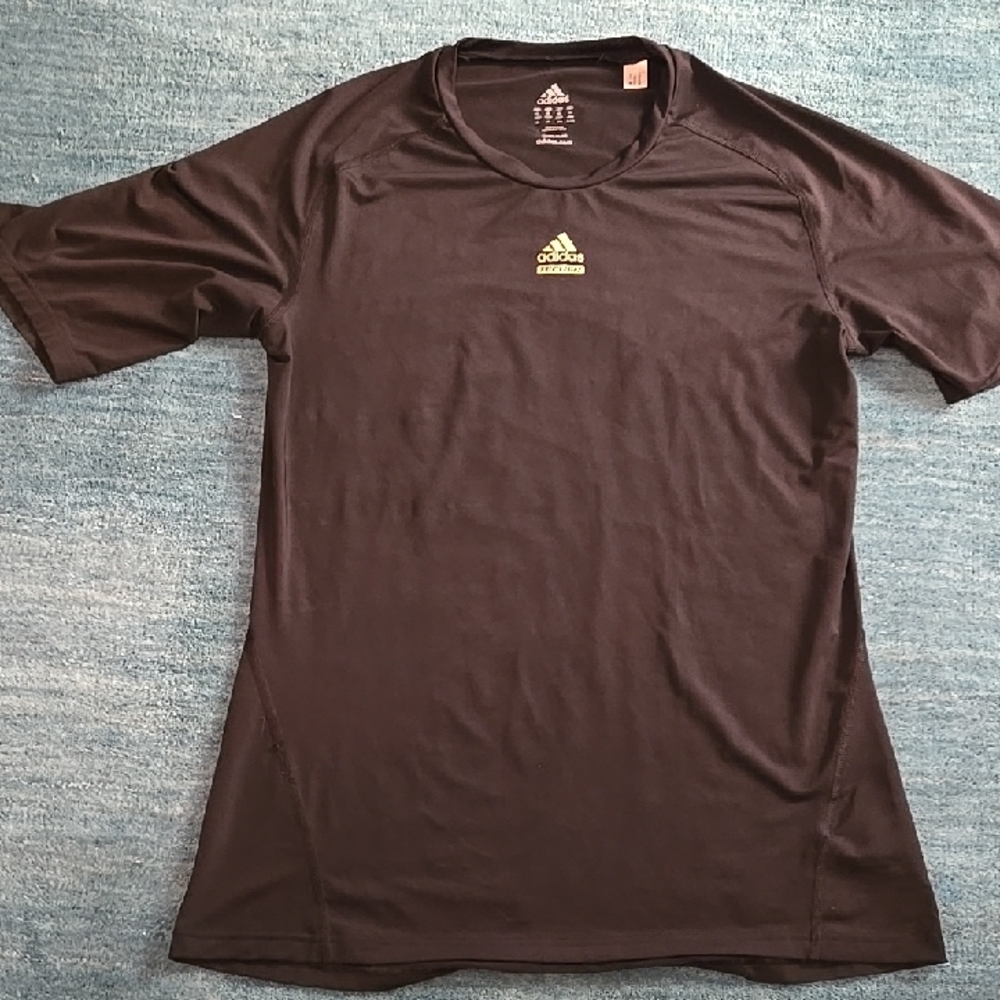 Adidas Men's Black Tee with Neon Logo